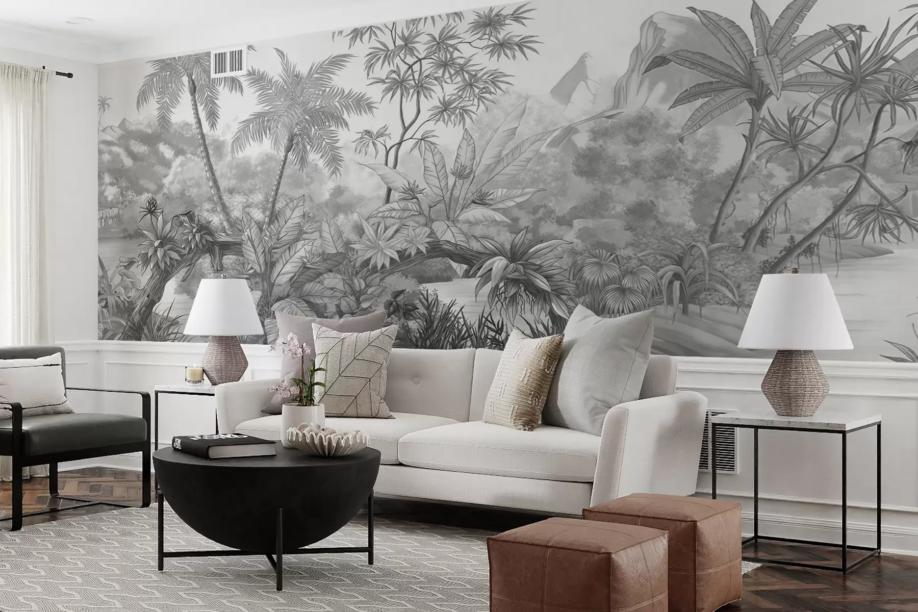 wall murals Црно-бели тропи u59039