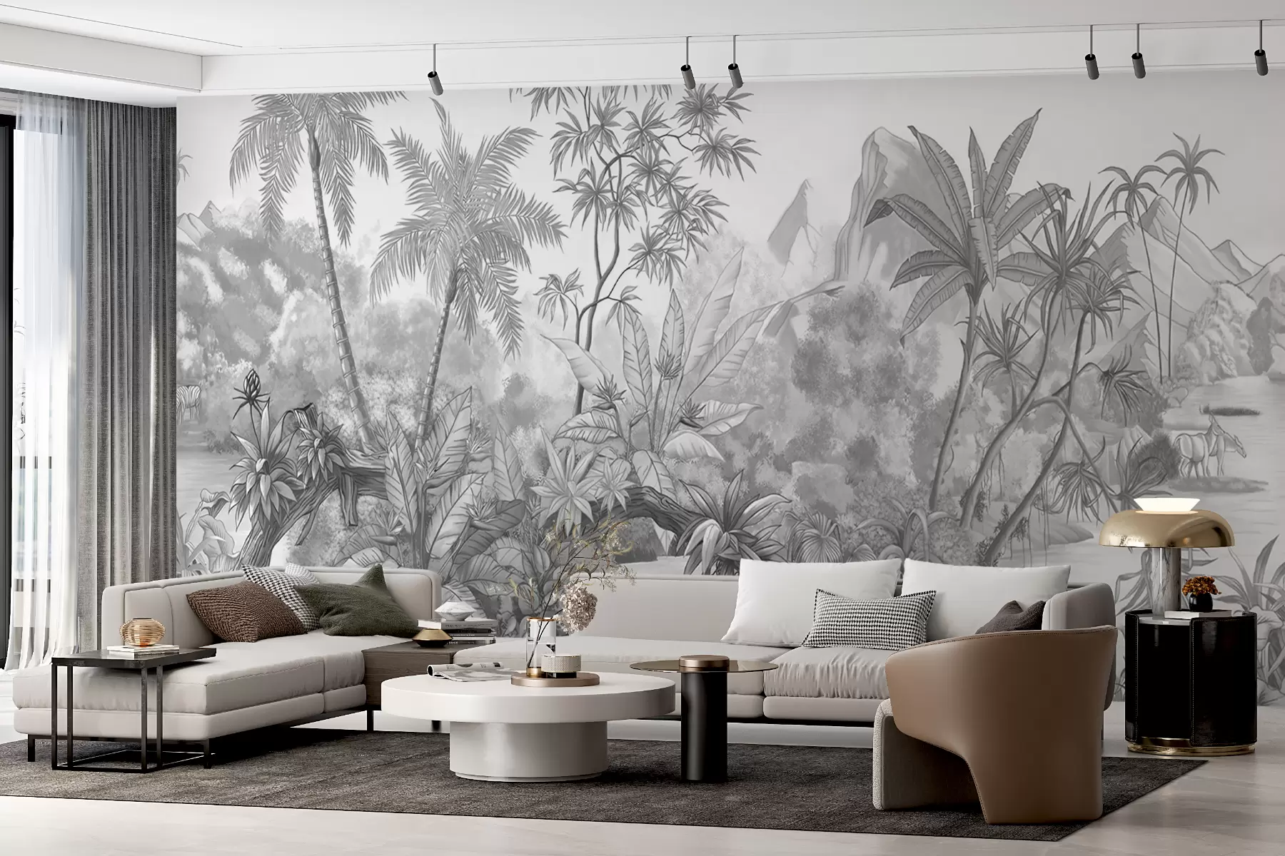 wall murals Црно-бели тропи u59039