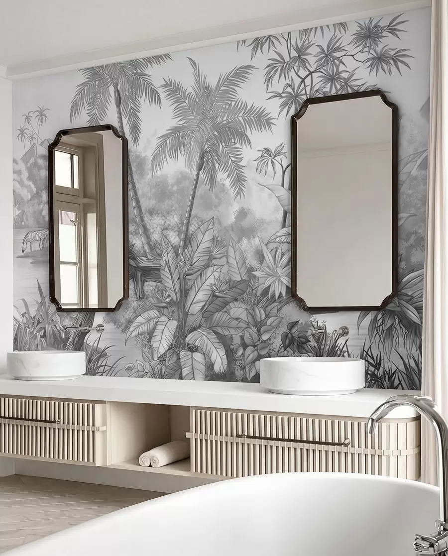 wall murals Црно-бели тропи u59039