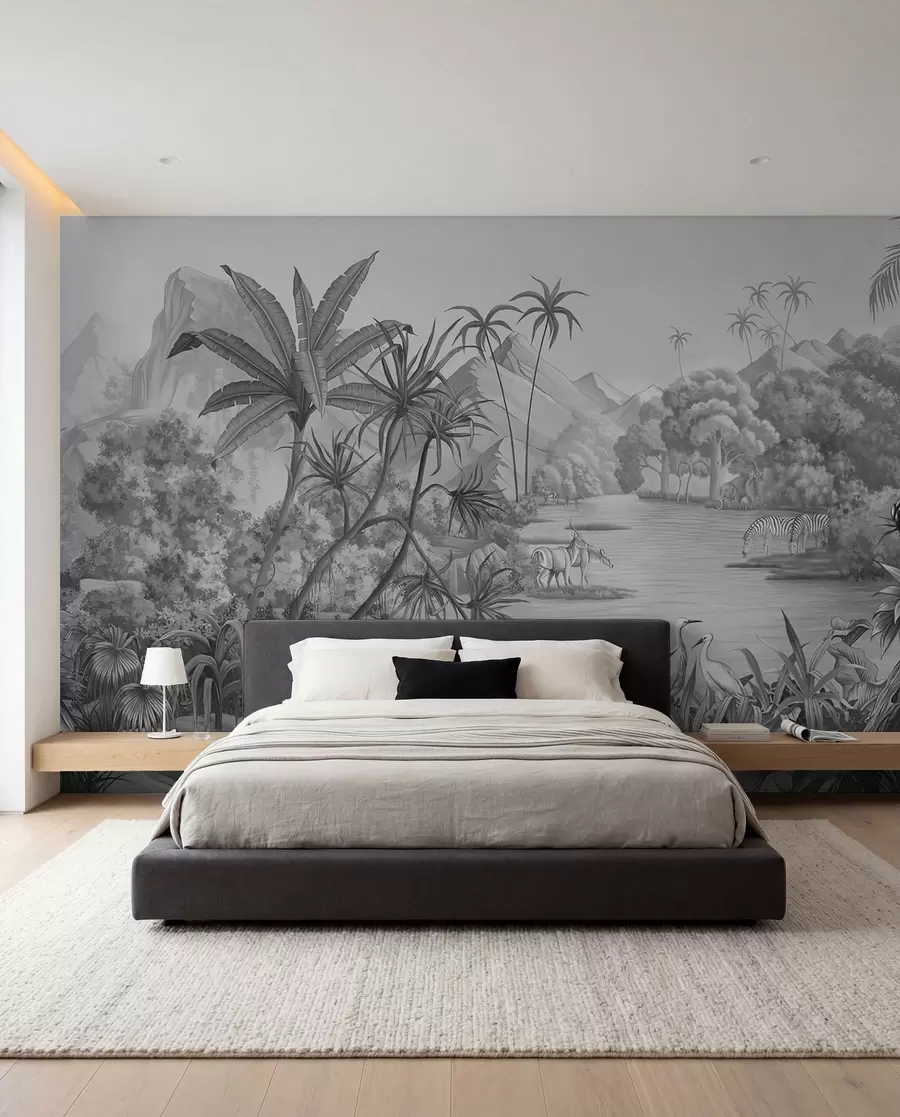 wall murals Црно-бели тропи u59040