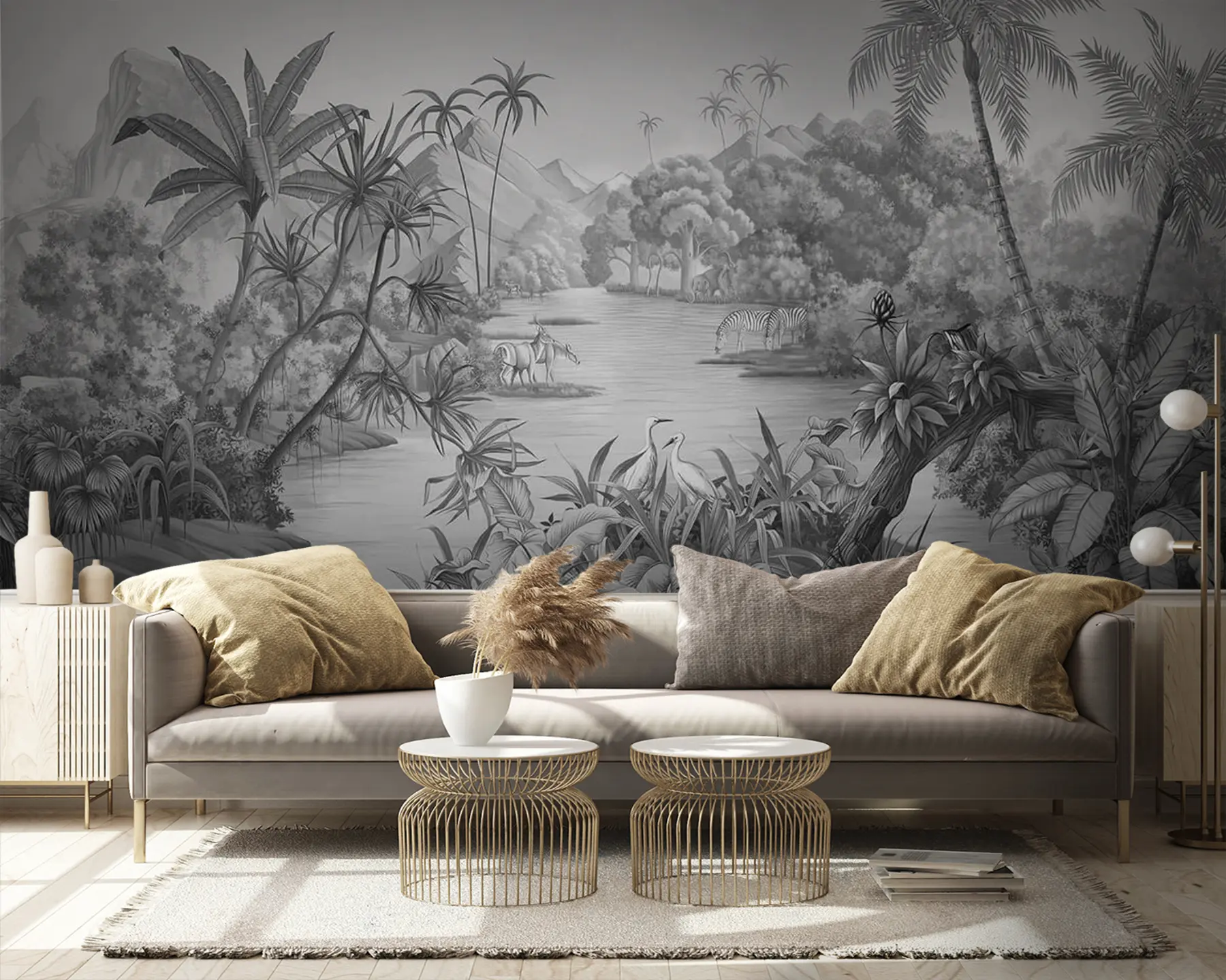 wall murals Црно-бели тропи u59040