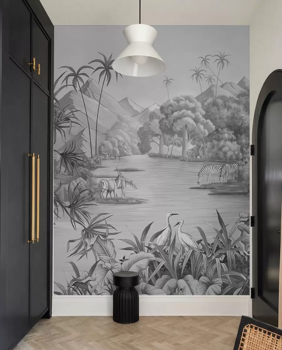 wall murals Црно-бели тропи u59040