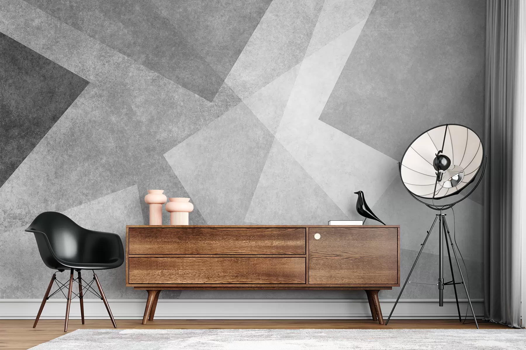 wall murals Геометријска апстракција сиве боје u74057