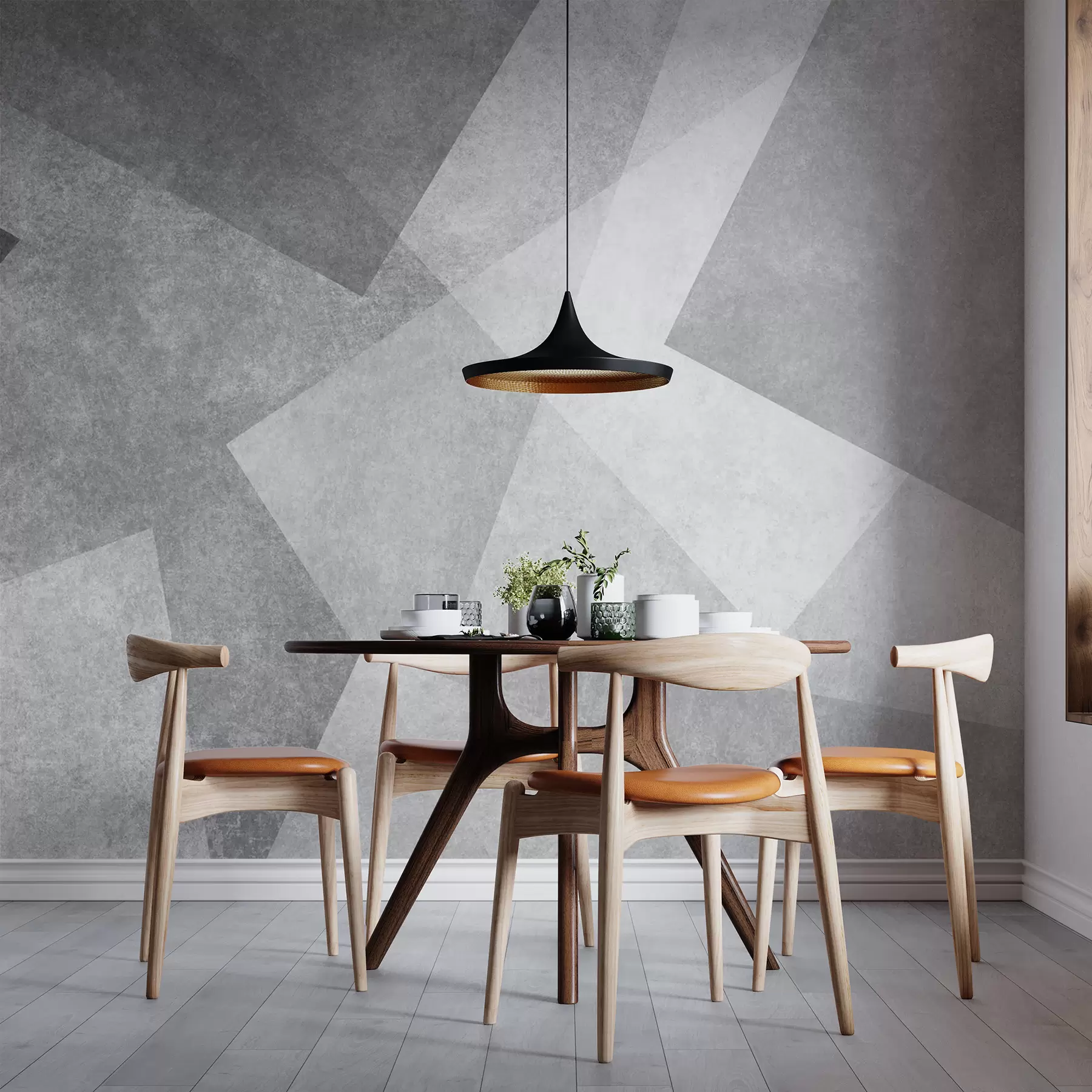 wall murals Геометријска апстракција сиве боје u74057