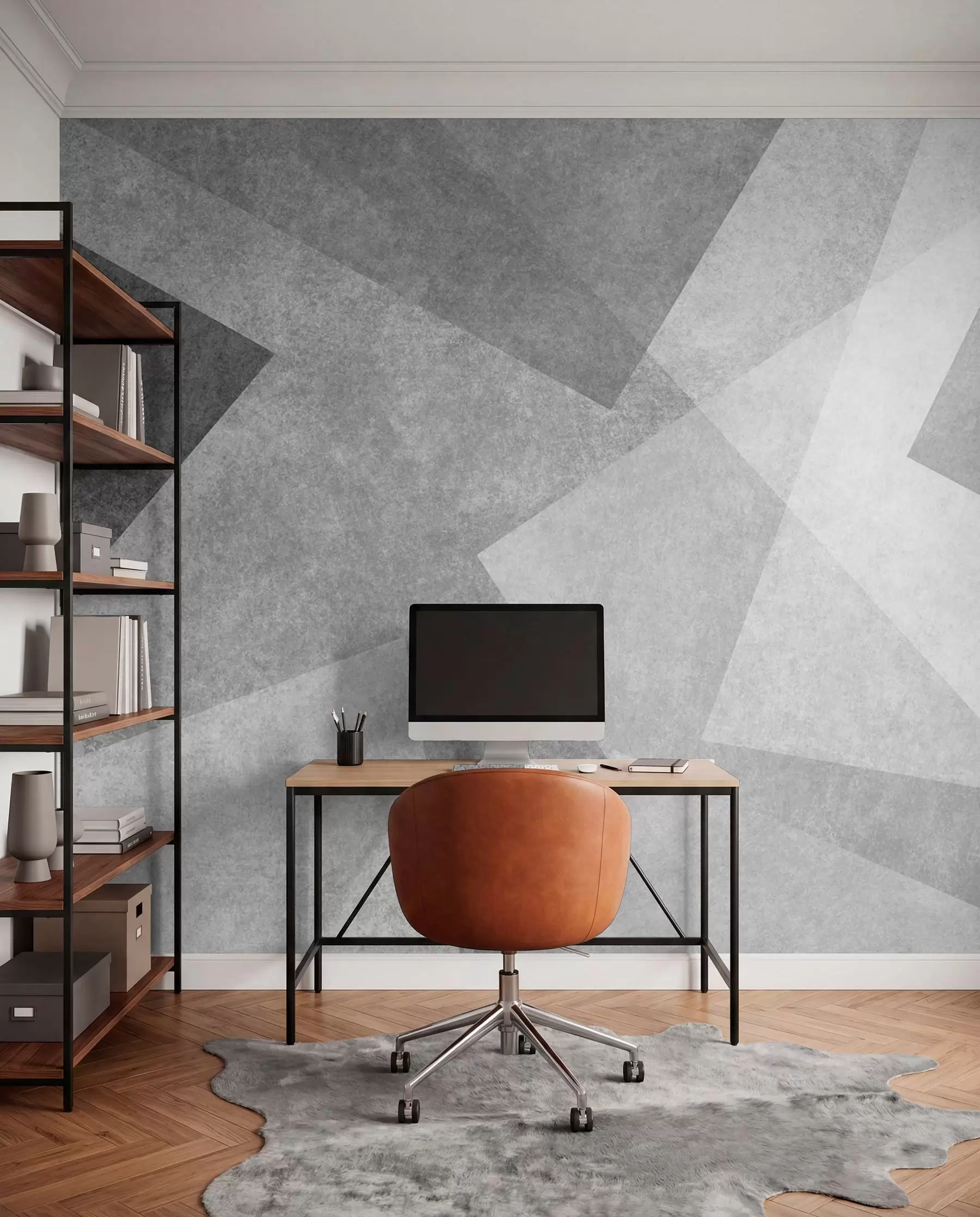 wall murals Геометријска апстракција сиве боје u74057
