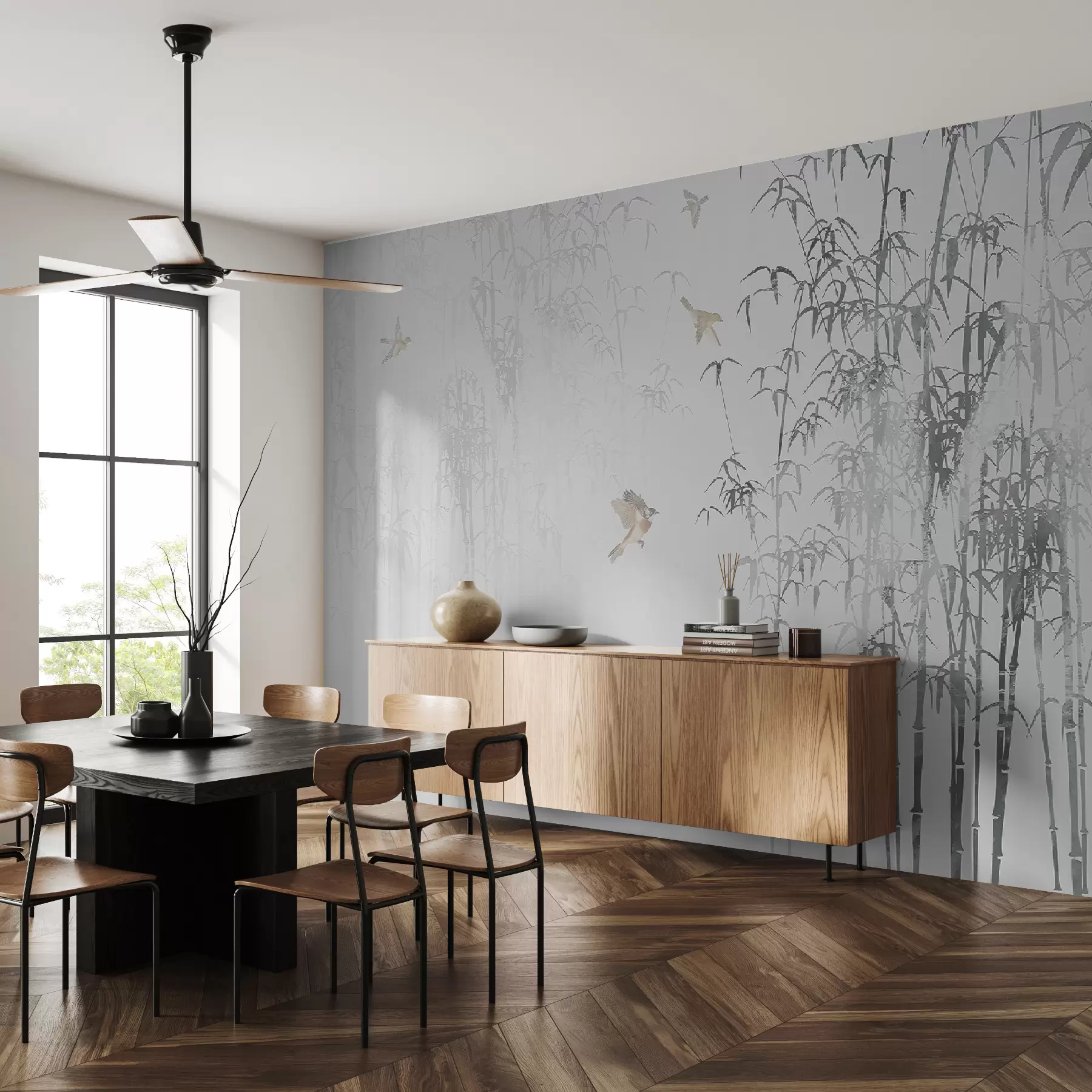 wall murals Птице над бамбусом u93851