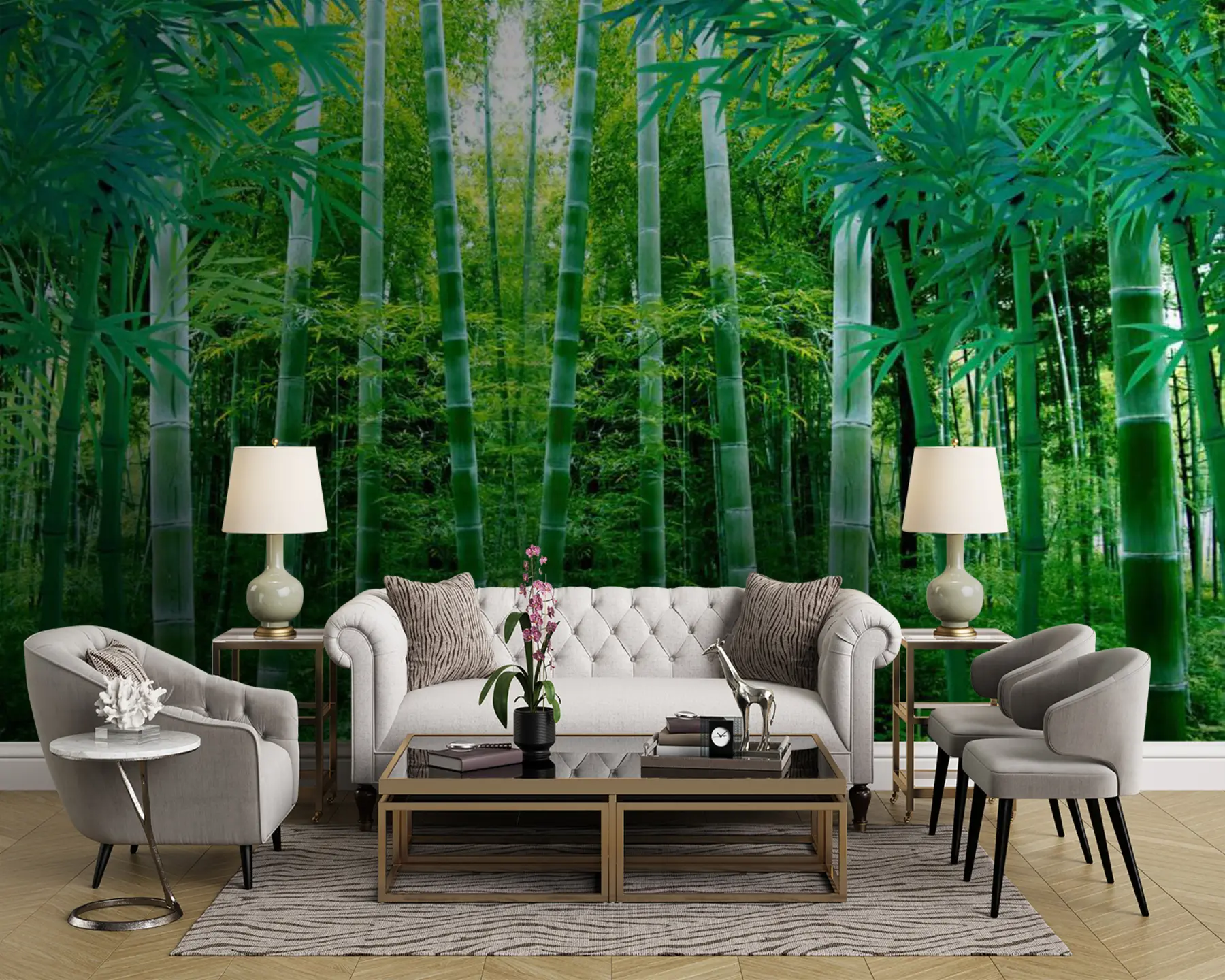 wall murals Биљка, зелена и бамбус u44596