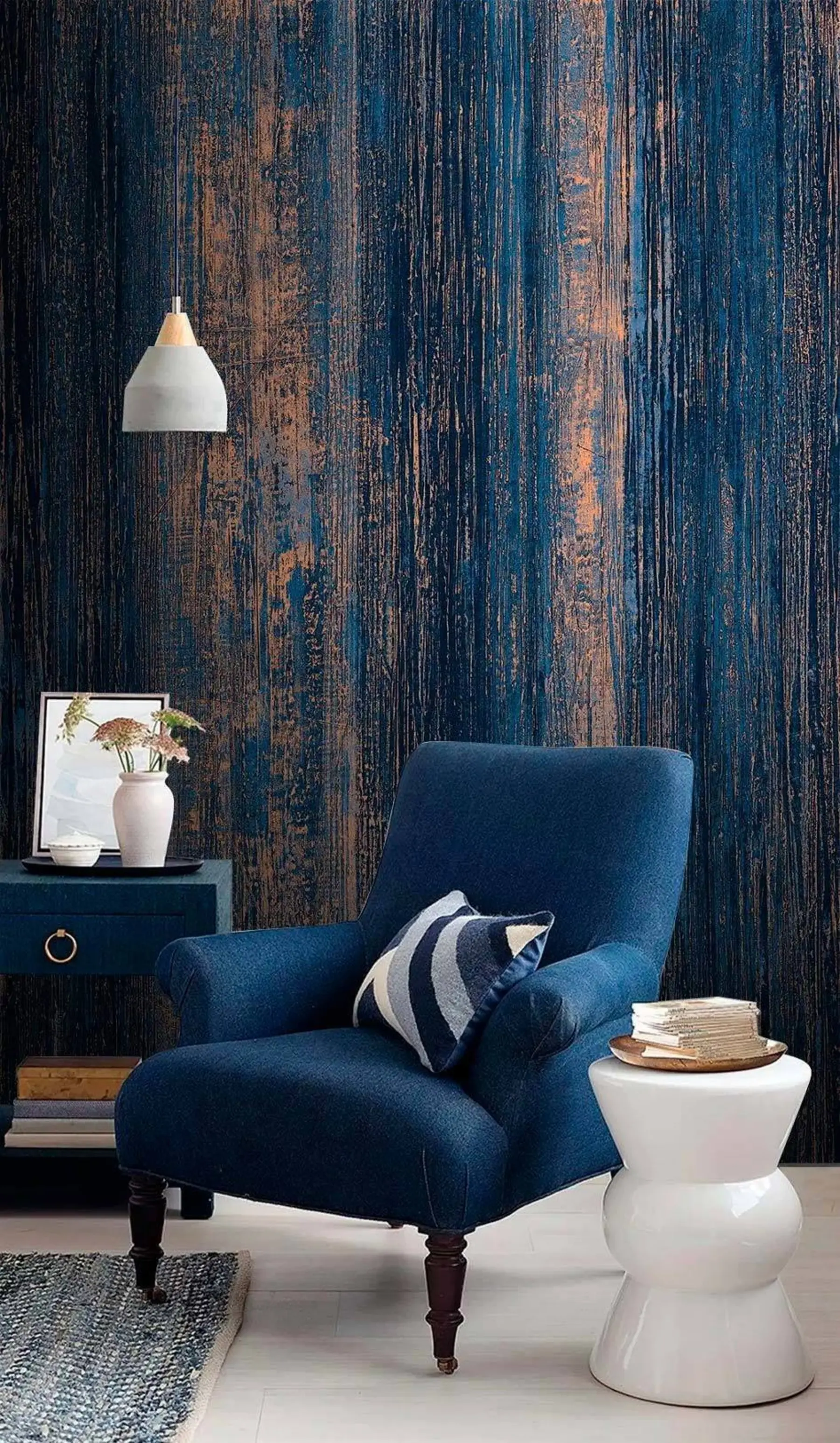 wall murals Смеђи и плави стари зид u59478