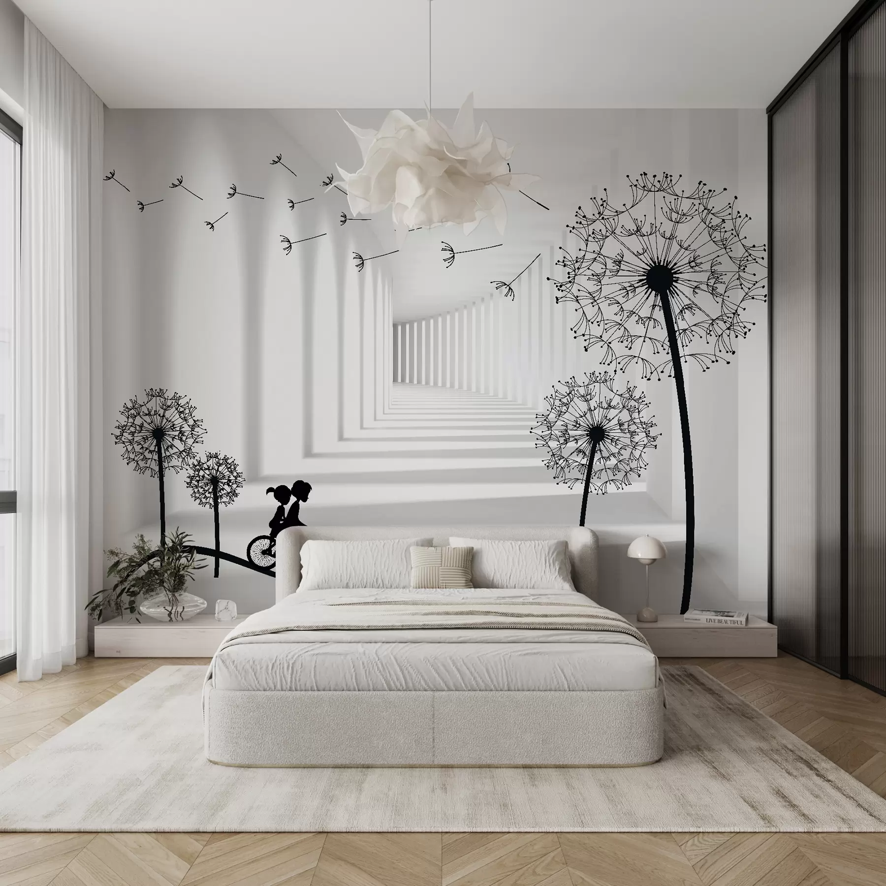 wall murals Силуете маслачака у тунелу u63551