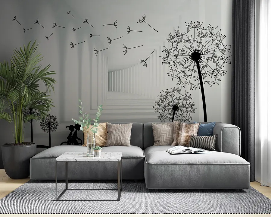 wall murals Силуете маслачака у тунелу u63551