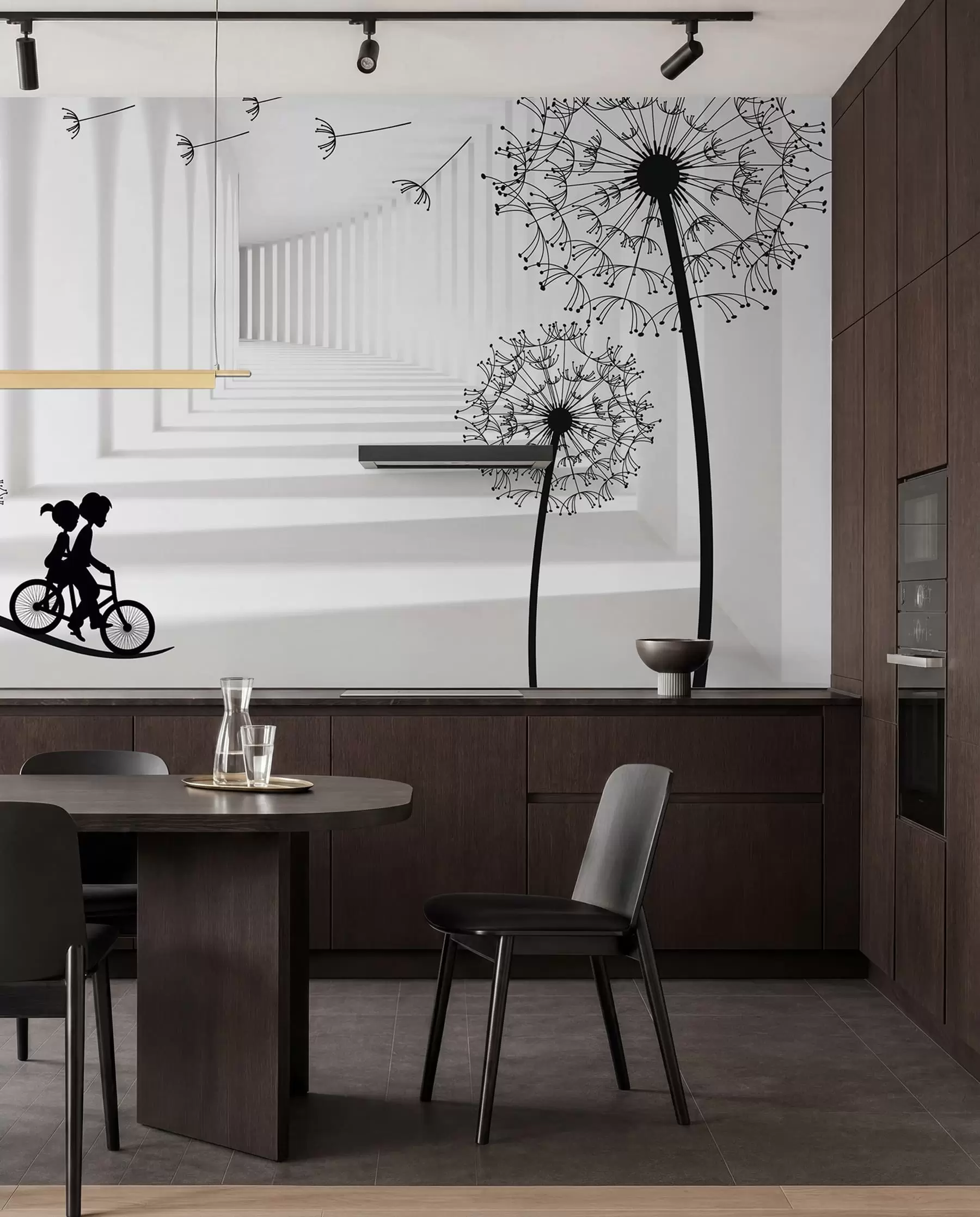 wall murals Силуете маслачака у тунелу u63551