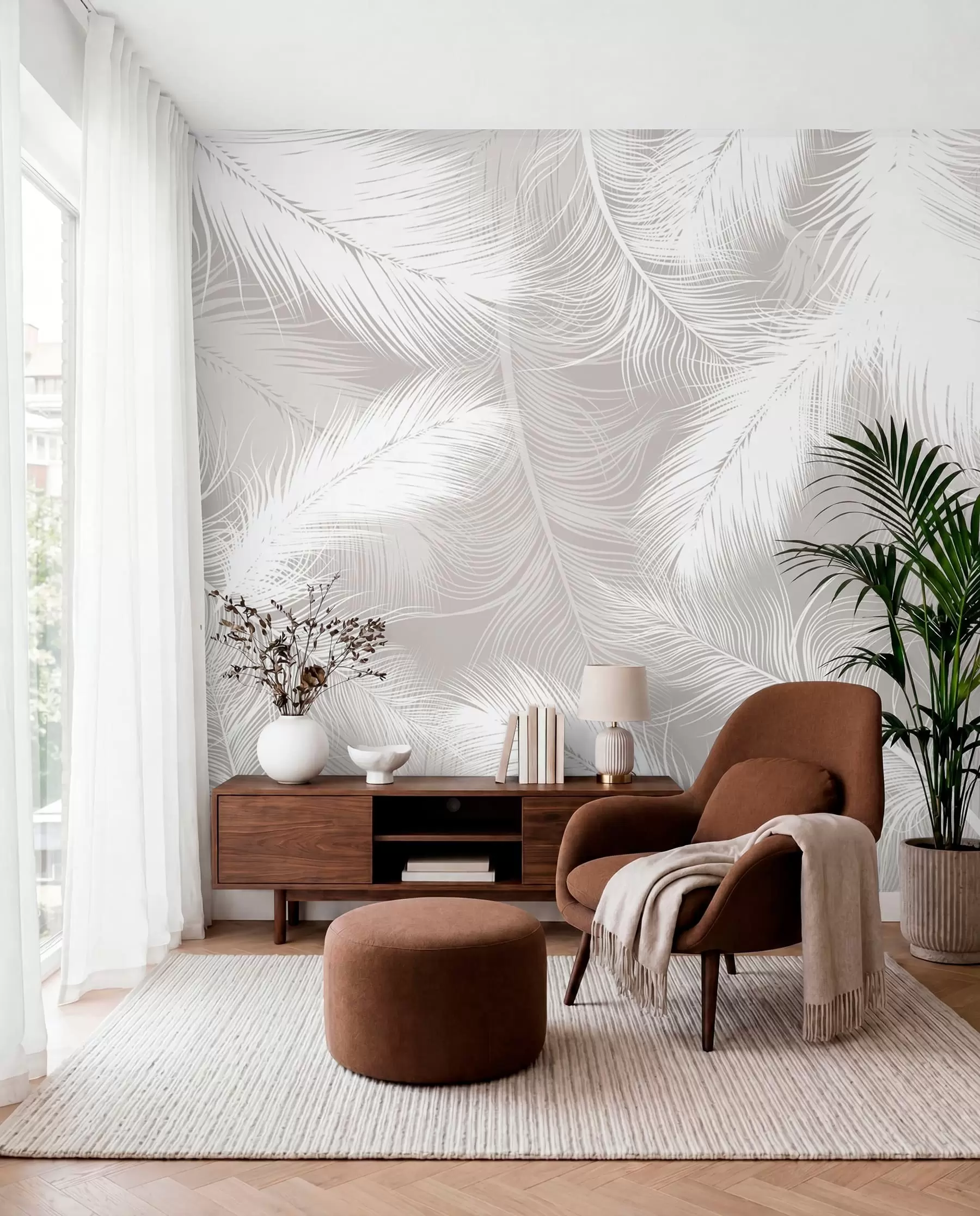 wall murals Нежно бели перје u74474