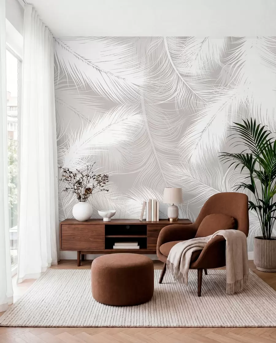 wall murals Нежно бели перје u74474
