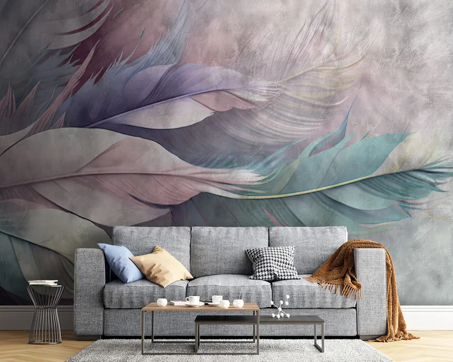 wall murals Разнобојно перје u93934