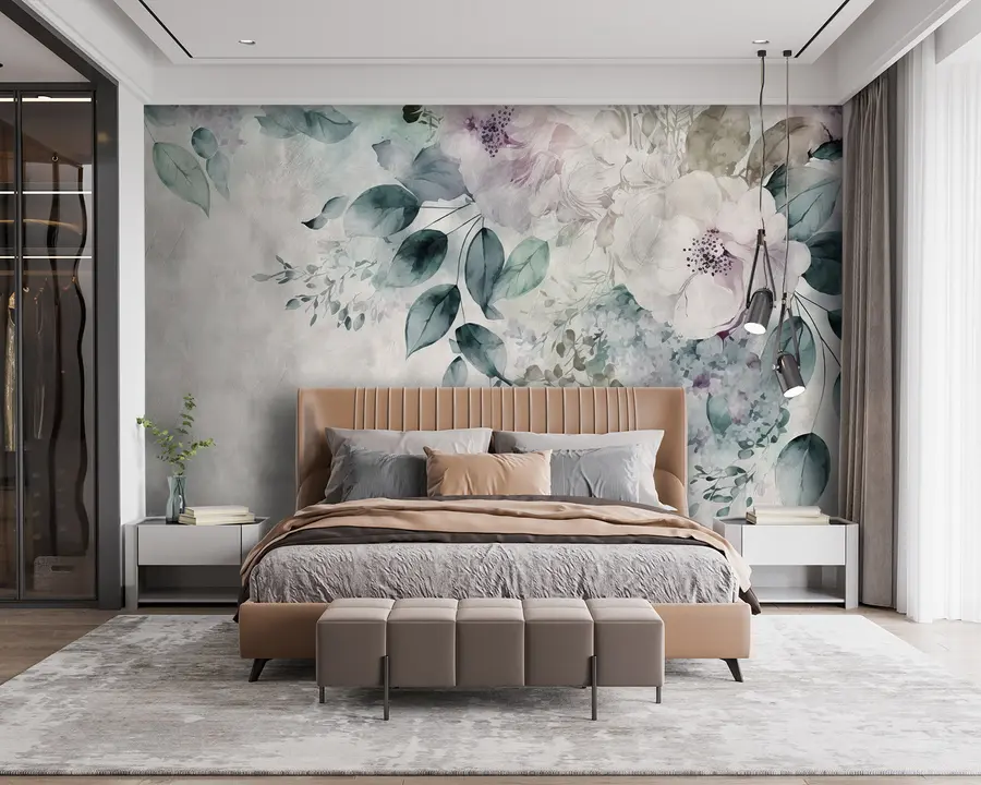 wall murals Деликатна акварела цвеће u93940