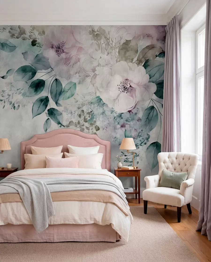 wall murals Деликатна акварела цвеће u93940