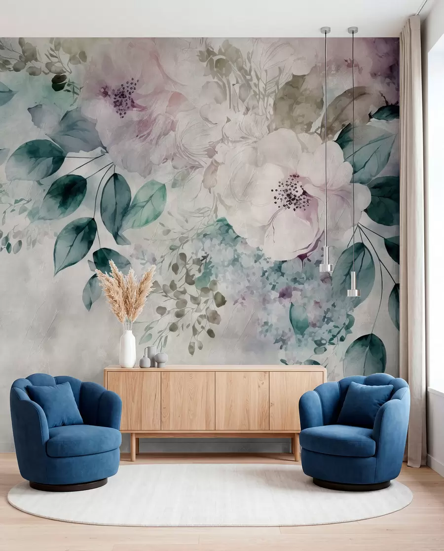 wall murals Деликатна акварела цвеће u93940