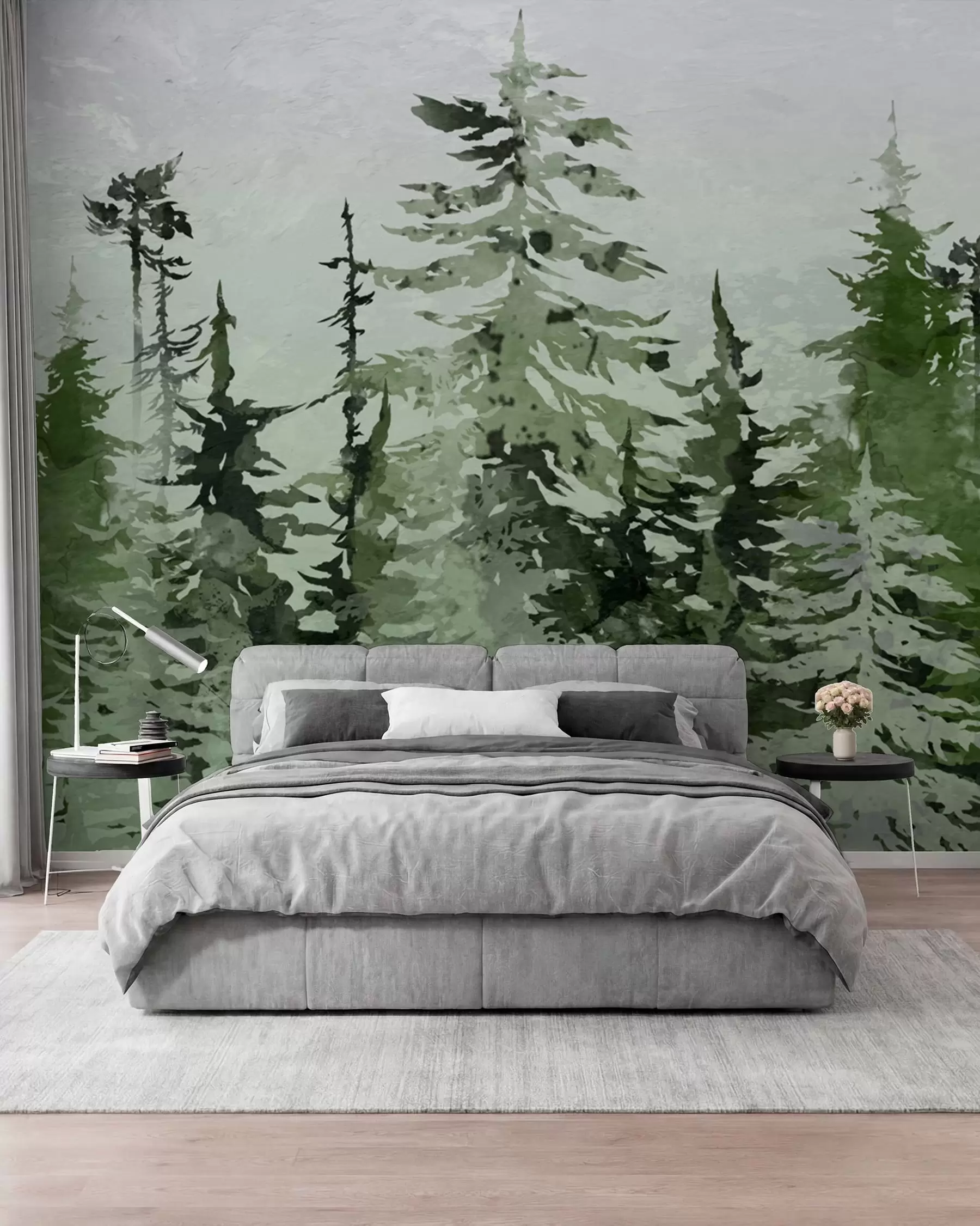 wall murals Јели уметнички цртеж Акварел u75173