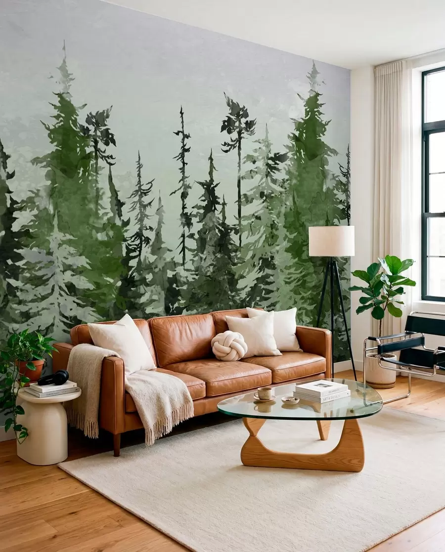 wall murals Јели уметнички цртеж Акварел u75173