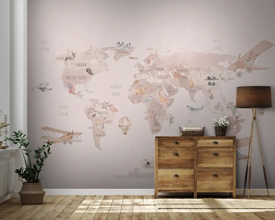 wall murals Мапа света за девојчице u93908
