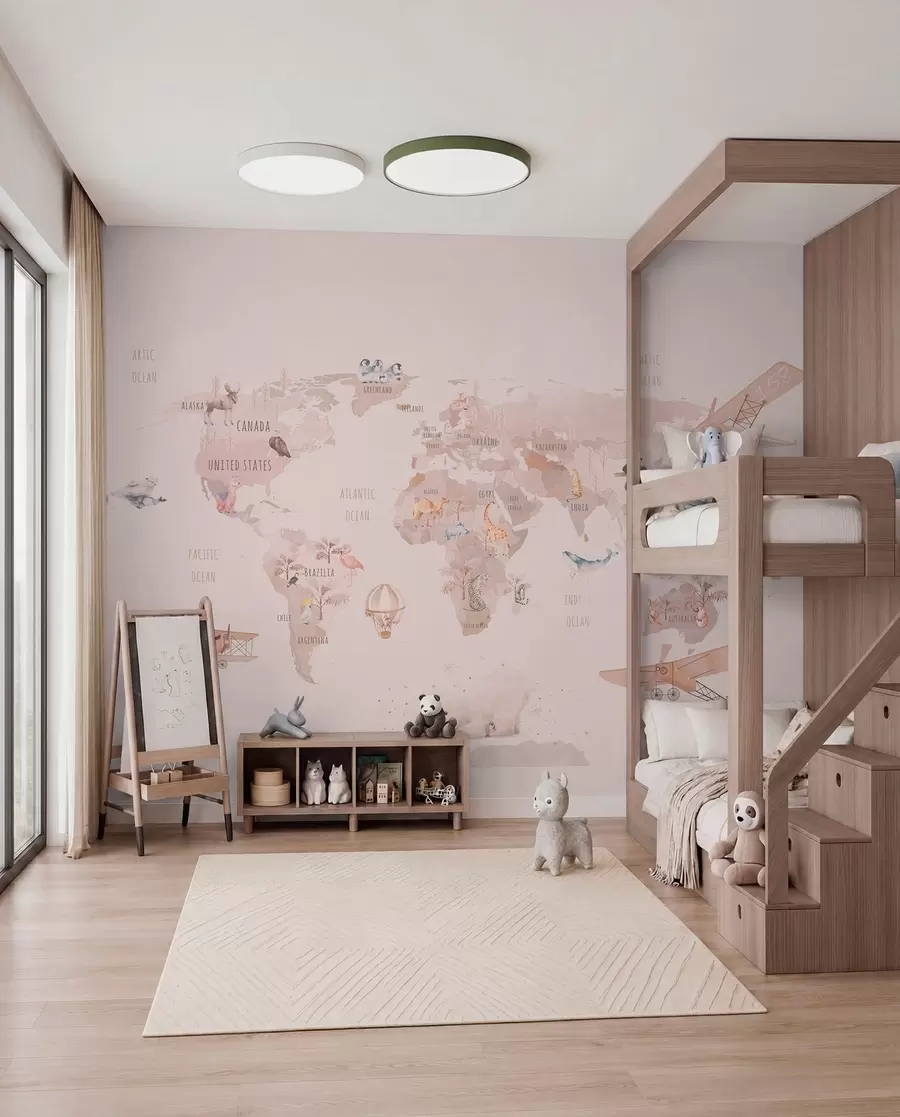 wall murals Мапа света за девојчице u93908