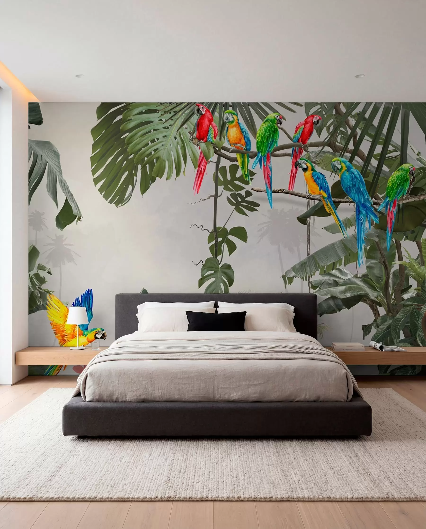 wall murals Парроти на гранама у тропској шуми u94072
