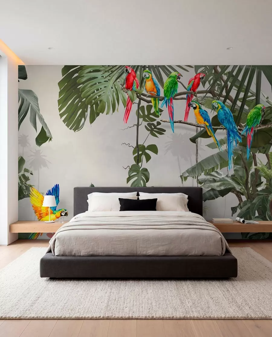 wall murals Парроти на гранама у тропској шуми u94072