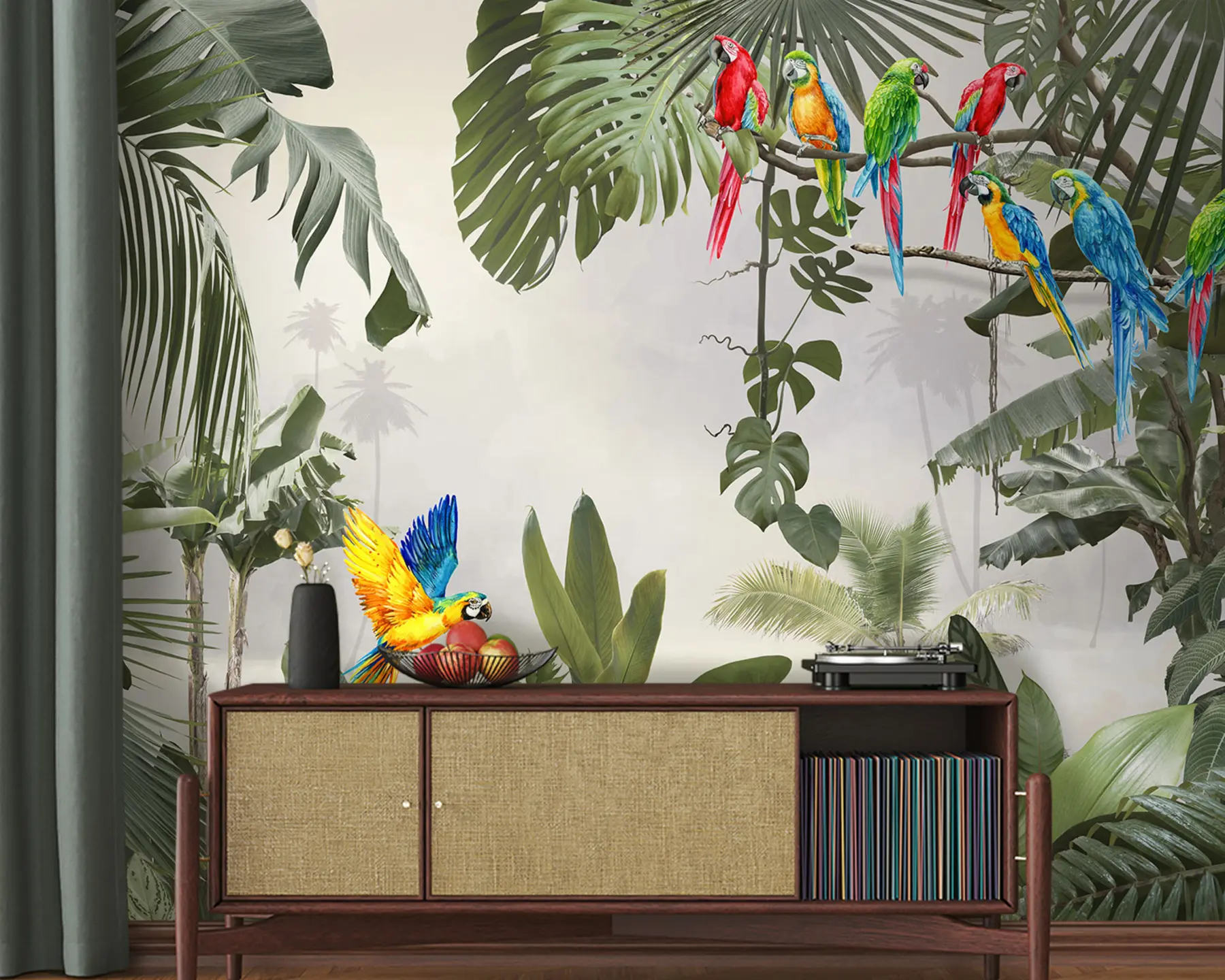 wall murals Парроти на гранама у тропској шуми u94072