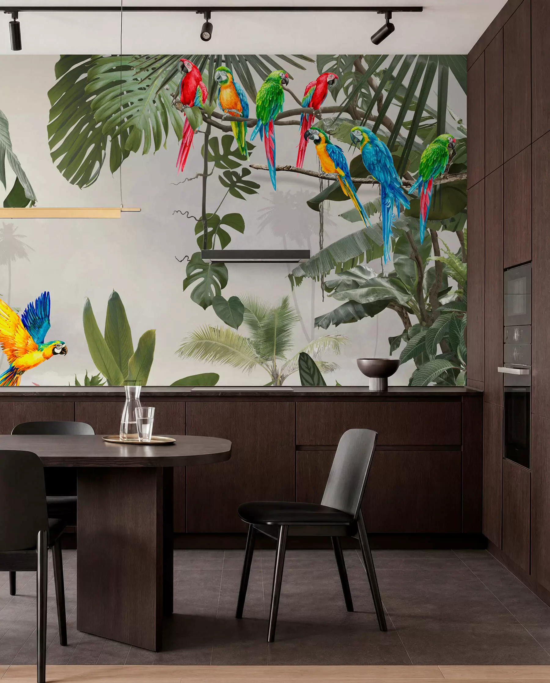 wall murals Парроти на гранама у тропској шуми u94072