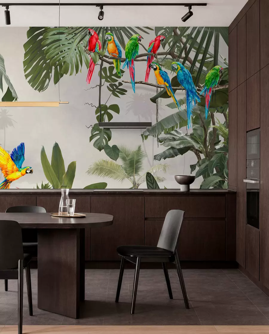 wall murals Парроти на гранама у тропској шуми u94072