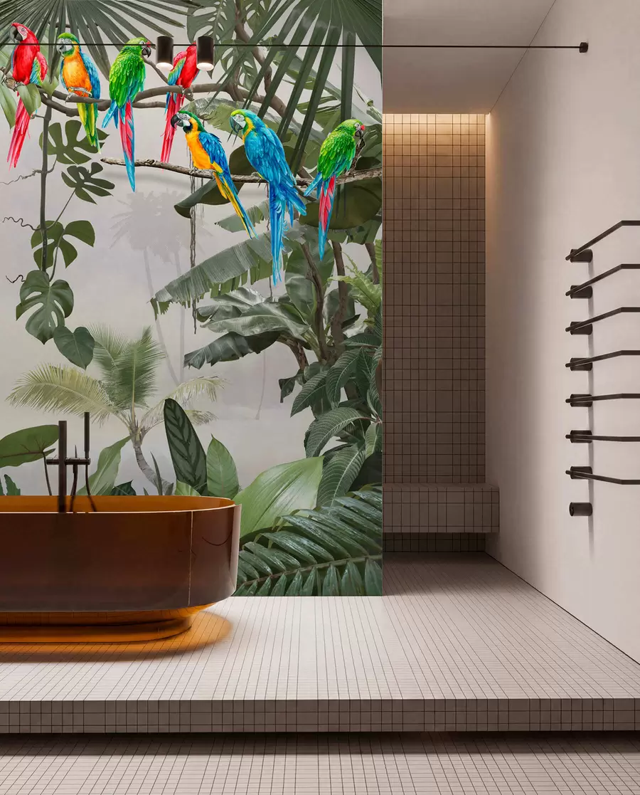 wall murals Парроти на гранама у тропској шуми u94072
