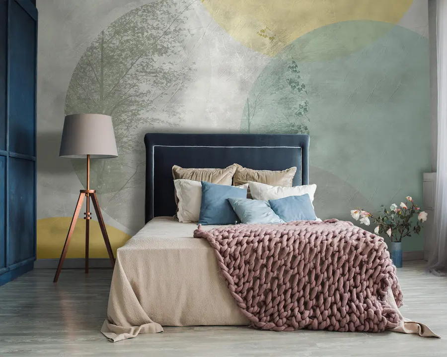 wall murals Кругови и дрвеће у грунге стилу u94041