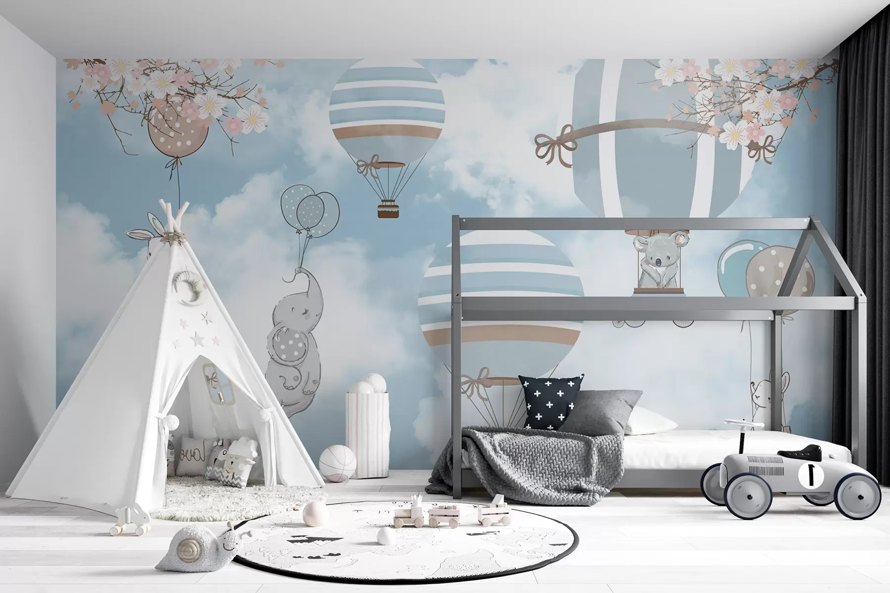 wall murals Балони на плавом небу u94289