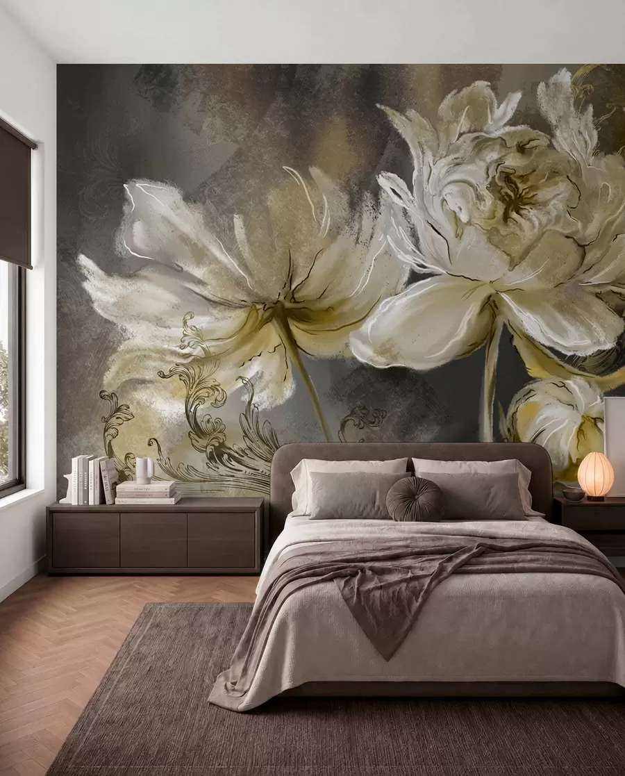 wall murals Винтаге цвеће на позадини текстуре u78738