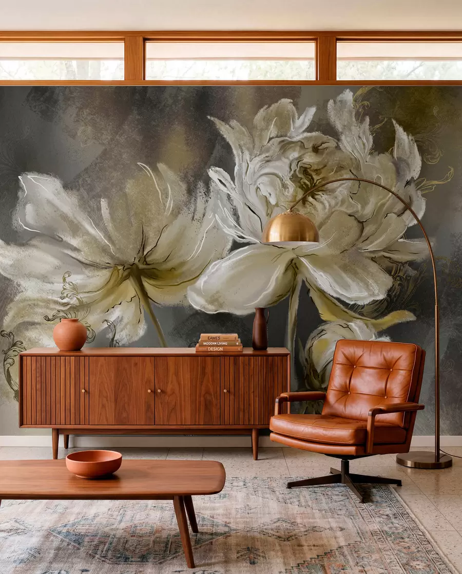 wall murals Винтаге цвеће на позадини текстуре u78738
