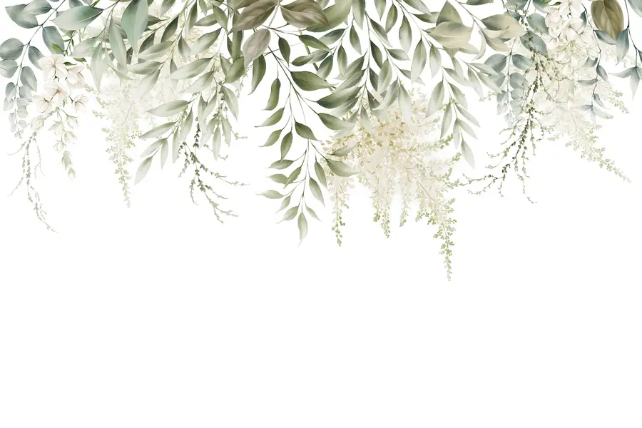 wall murals Цветни оквир са зеленилом са акварелом u94197