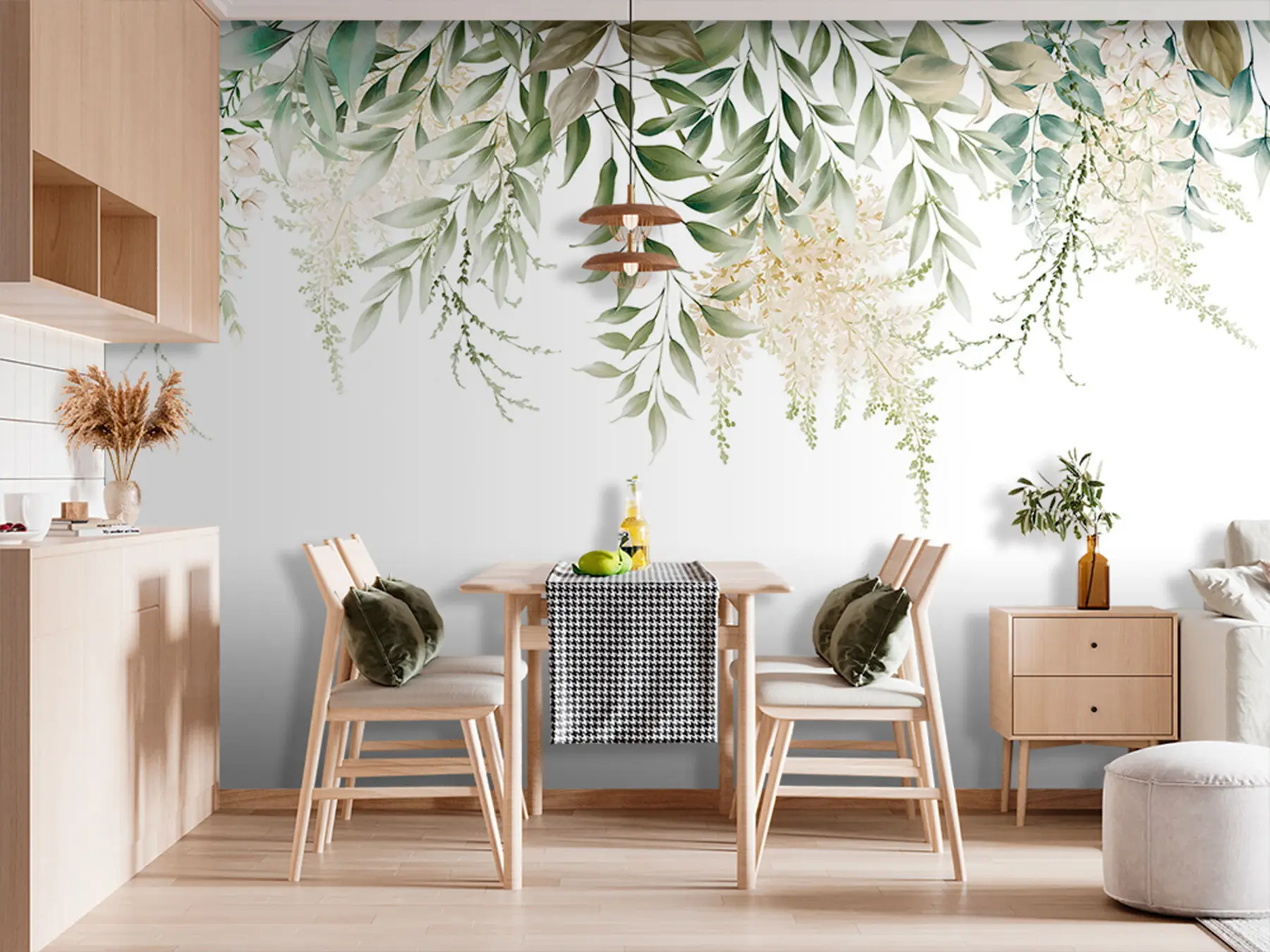 wall murals Цветни оквир са зеленилом са акварелом u94197