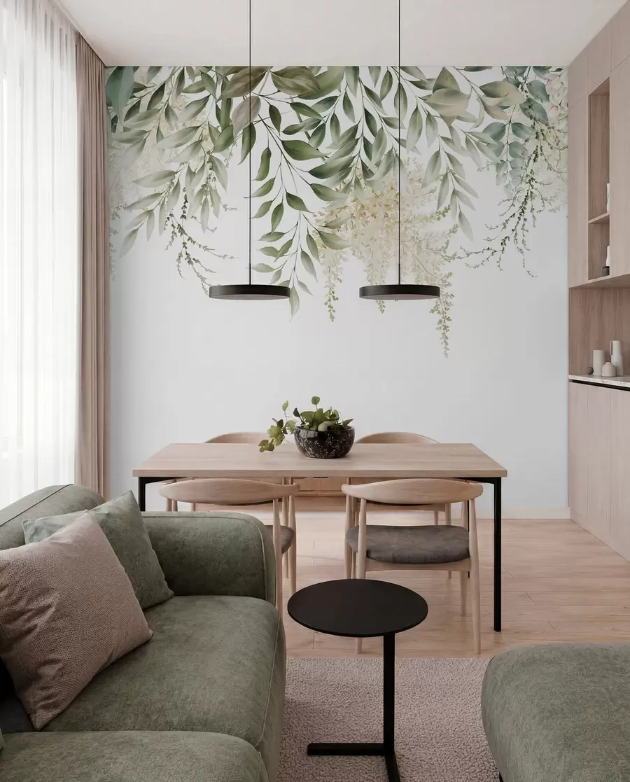 wall murals Цветни оквир са зеленилом са акварелом u94197