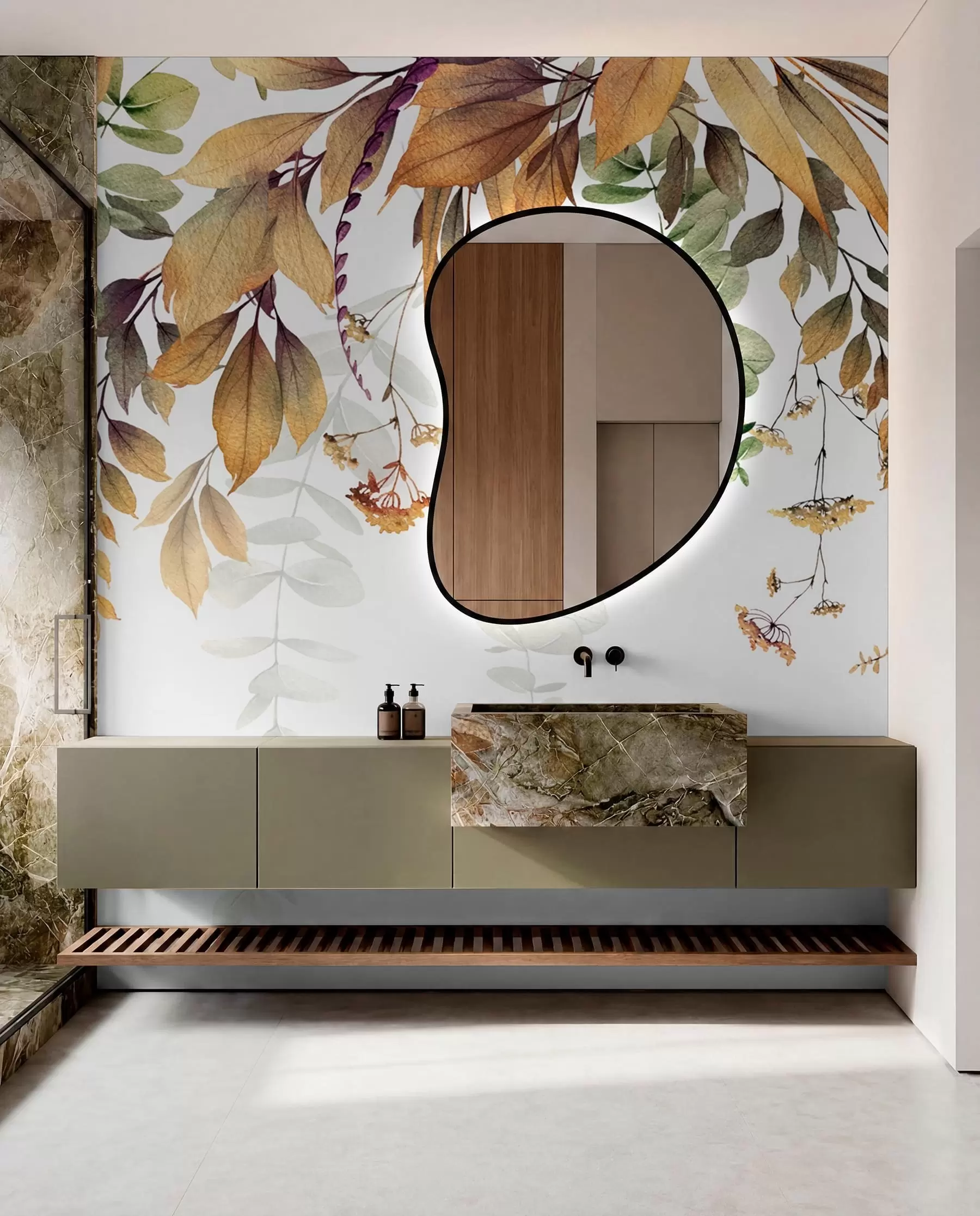 wall murals Цветни оквир са јесењим лишћем u94198