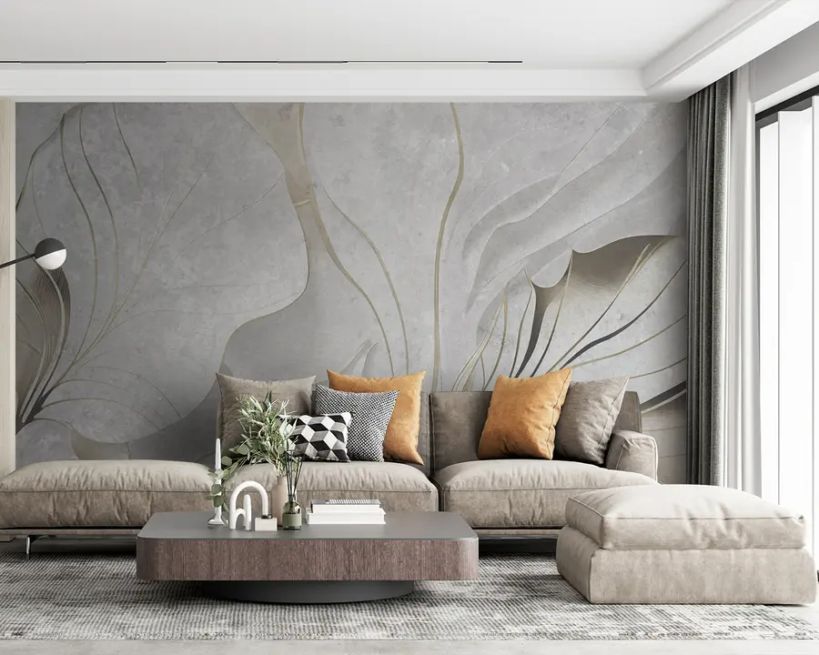 wall murals Деликатна апстракција од великих листова u94007