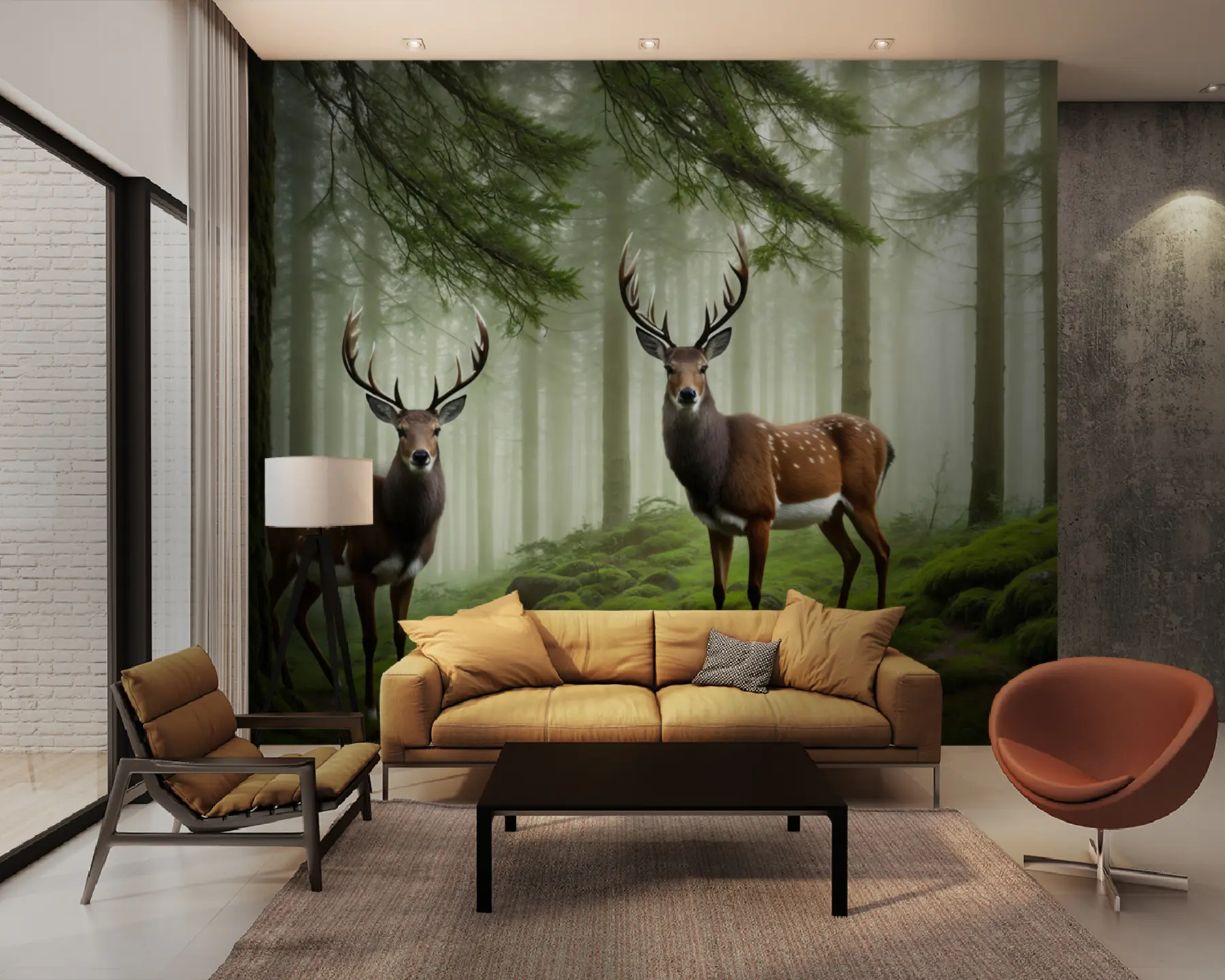 wall murals Величанствени јелен у шуми u94515