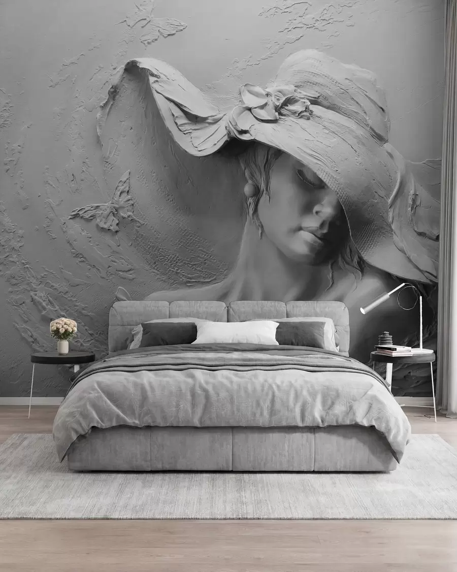 wall murals Жена у шеширу 3Д u62592