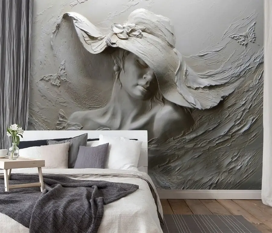 wall murals Жена у шеширу 3Д u62592