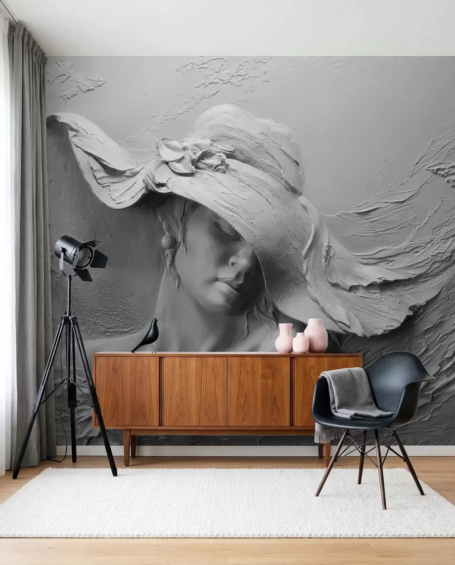 wall murals Жена у шеширу 3Д u62592