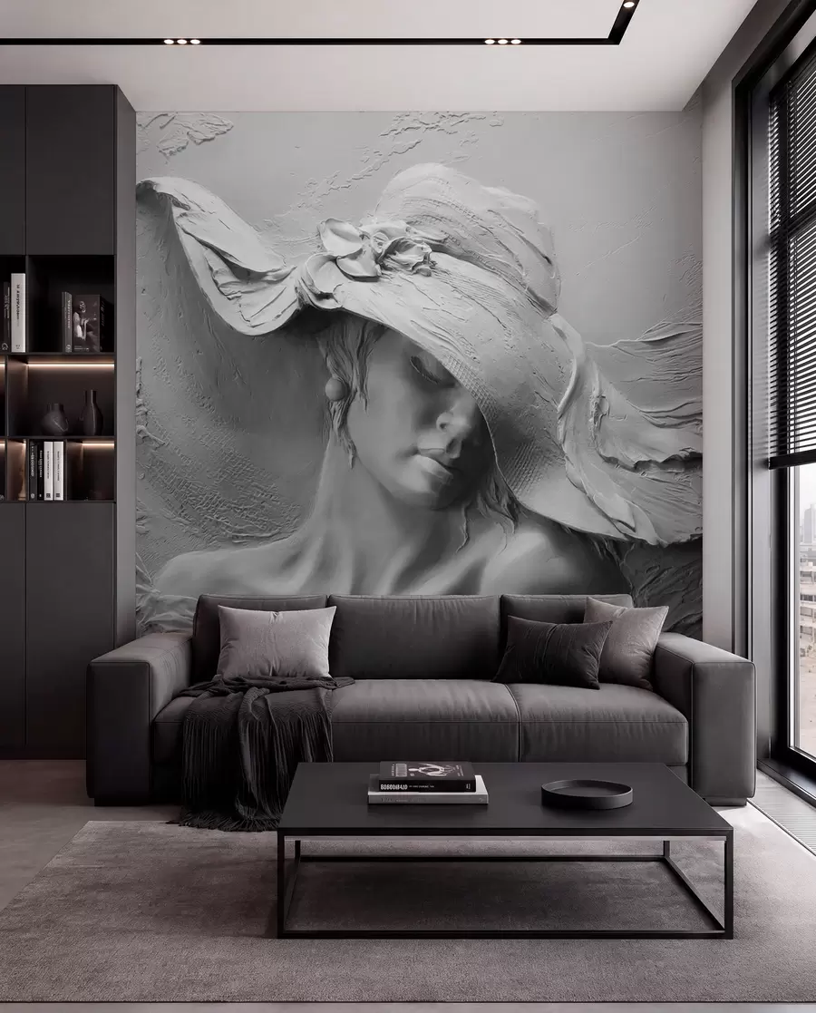 wall murals Жена у шеширу 3Д u62592
