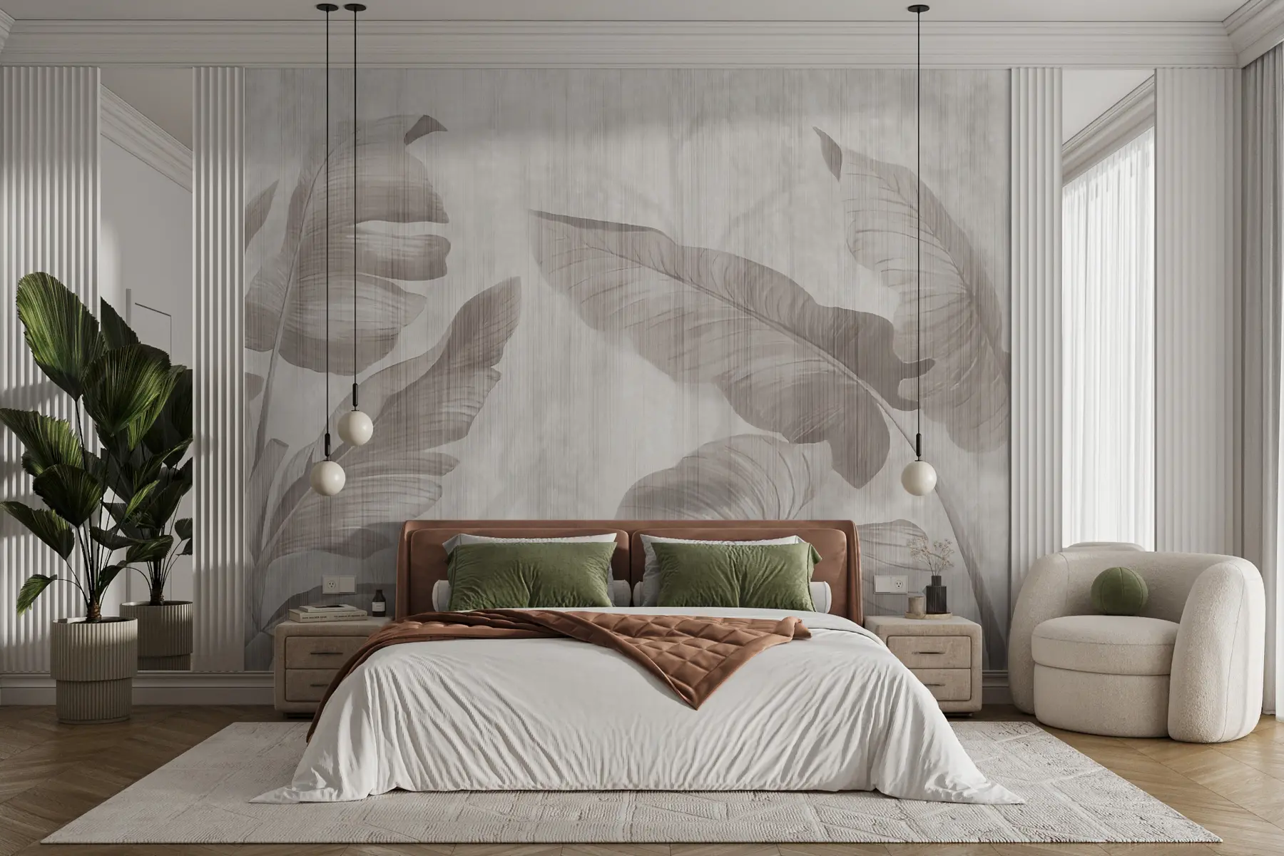 wall murals Тропски листови у стилу Грунге u00299