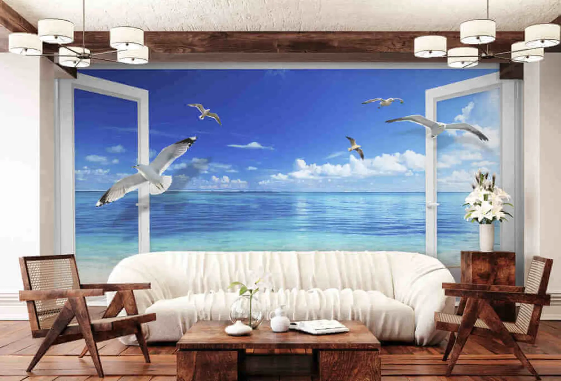 wall murals Птица, небо и вода u03352