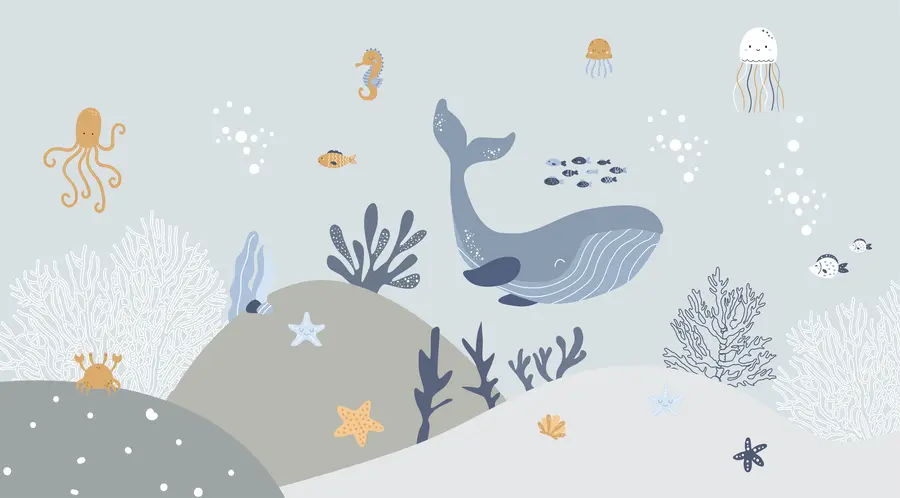 wall murals Морски живот, слатки кит u94308