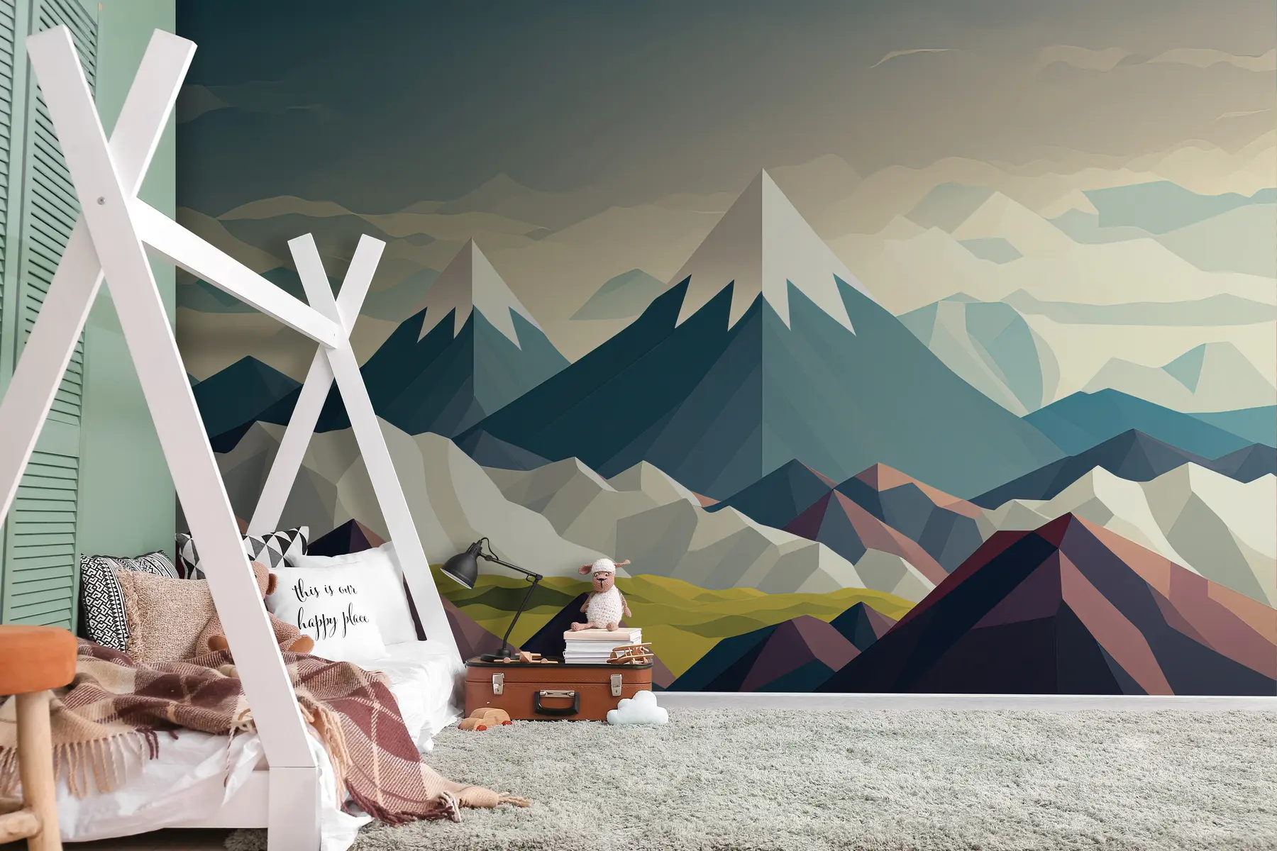 wall murals Геометријски планински пејзаж u94764