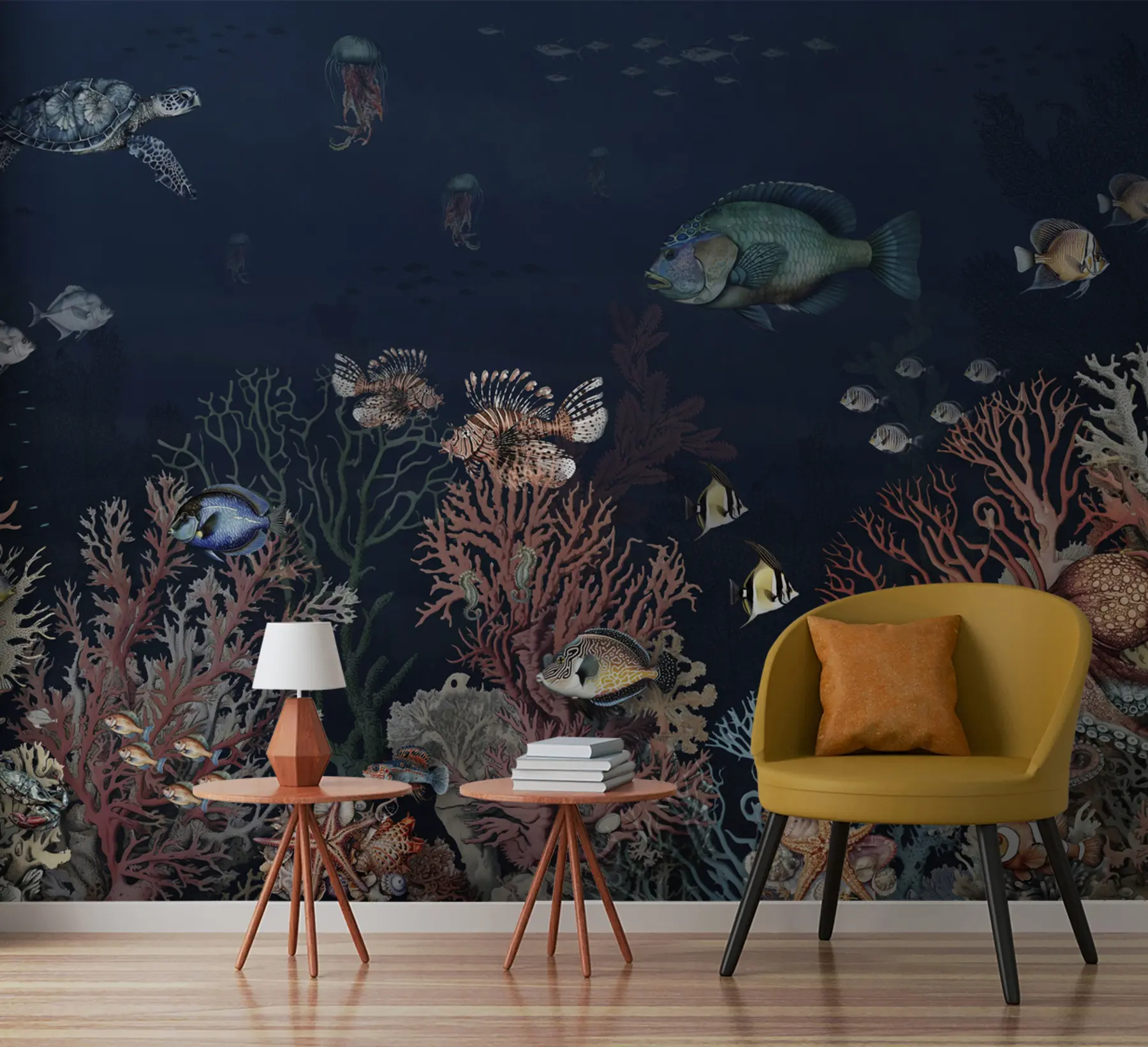 wall murals Корални гребени и риба у дубини залива u94467